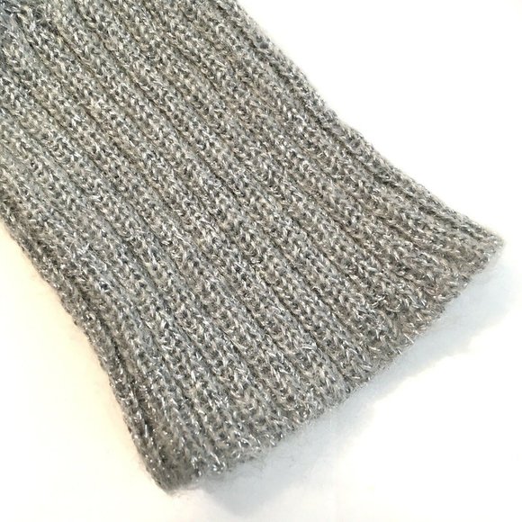 BANANA REPUBLIC Open Front Cardigan Sweater Sz M Silver Gray Cable Knit Mohair - Picture 9 of 12